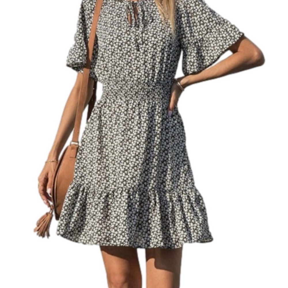 Smocked waist flowy lightweight dress XL